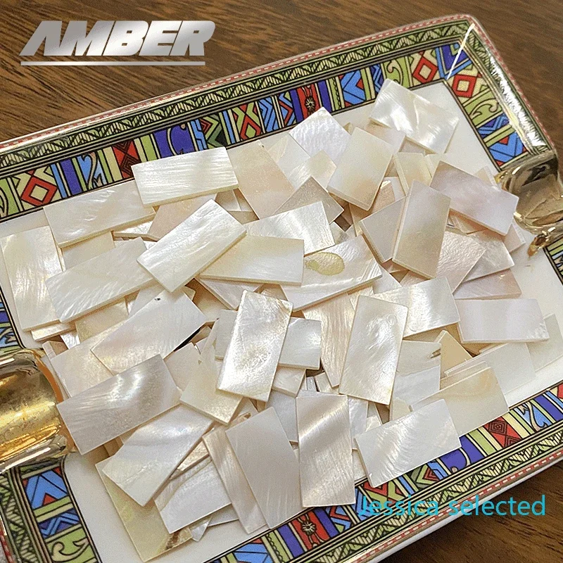 50pc rectangle Mother of Pearl Mosaic Tiles Natural Shell Square Mosaic Pieces for Home Decoration Crafts materials hobbies arte