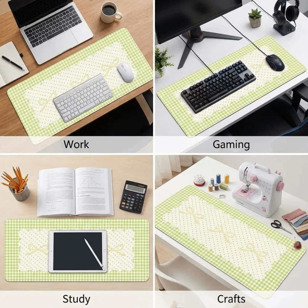 Bow Pattern Large Bow Shaped Mouse Pad Washable Thicken Bow Desk Mat Cute Non-Slip Bow Keyboard Pad Living Room Carpet