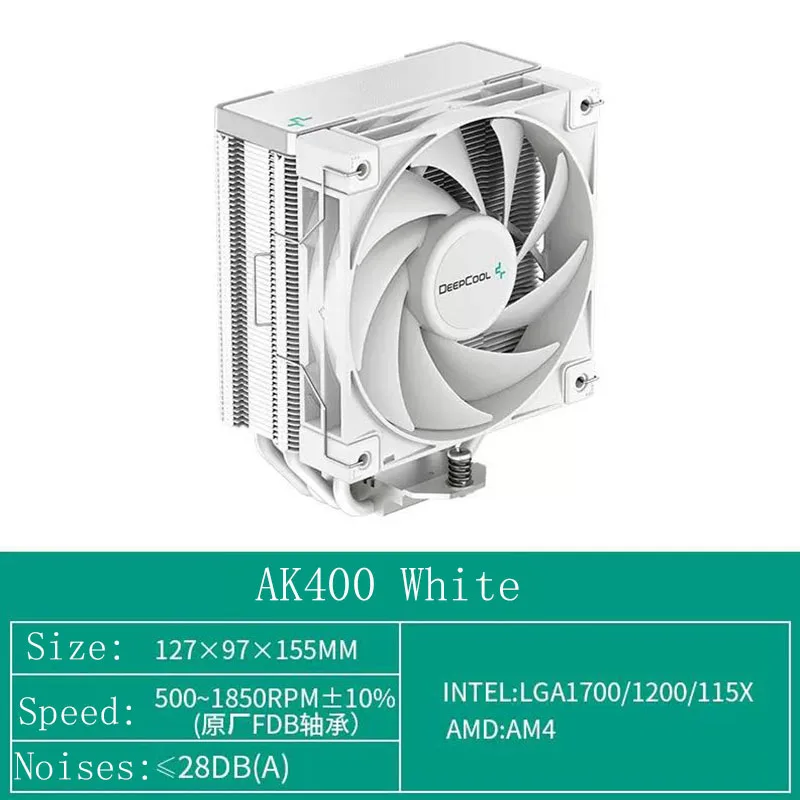 

Кулер для процессора DeepCool AK400, охлаждающий вентилятор с двойным 12 см вентилятором, 6 тепловыми трубками, чипы радиатора, для Intel/AMD, AK620