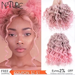 NATURE 10 pollici Deep Curly Twist Crochet Hair capelli ricci crespi sintetici treccia all'uncinetto estensioni dei capelli in fibra ad alta temperatura