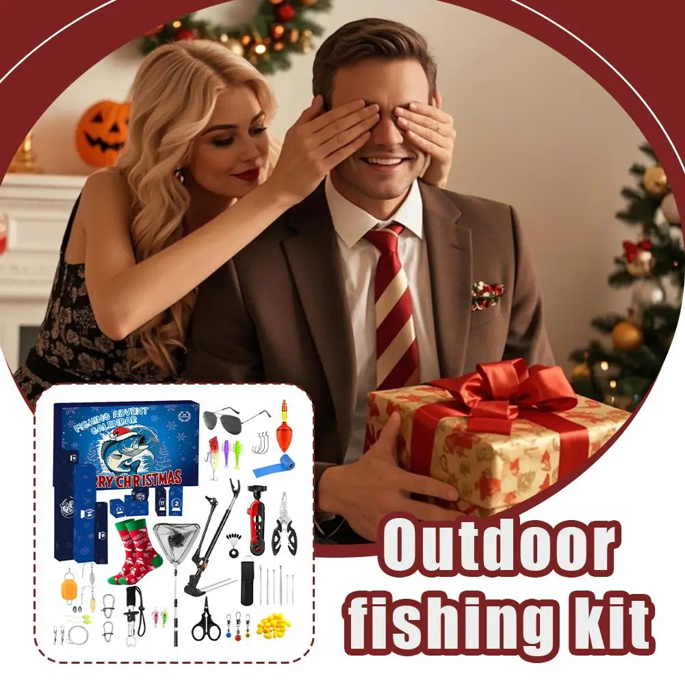 

Christmas Countdown Calendar Gift Box Creative Fishing Supplies Hand Tear Calendar Gift Box Outdoor Fishing Set Gift Box
