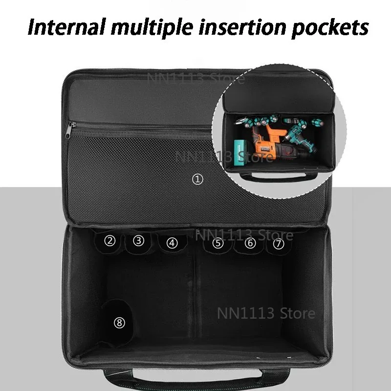 Pull Rod Tool Kit Large Capacity Hardware Tool Storage Bags Electrician  Maintenance Tools Organizer Bag with Wheels