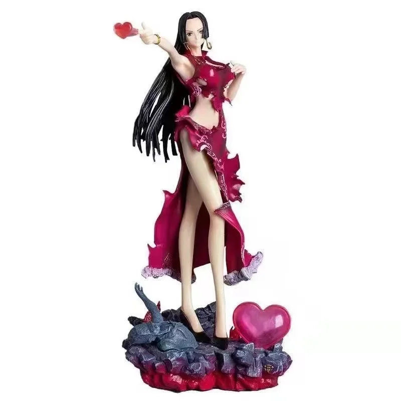 Boa Hancock Anime Figura Modelo Brinquedos, GK, Luz com Den Den, Mushi, Manga Estátua, Estatueta de Ação, Sexy Beauty Girl, 32cm, 1 Pc