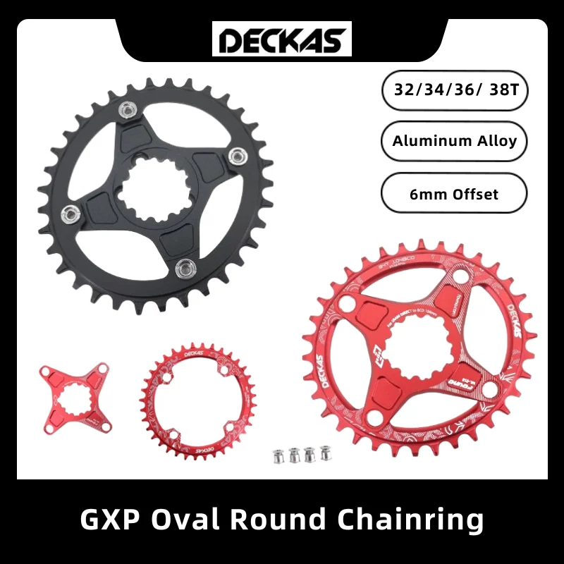 DECKAS 6mm Offset Oval Round Chainring 32T 34T 36T 38T MTB Road Bike ForGXP XX1 Eagle X01 ForGX X1 X0 X9 forSRAM DM Direct Mount