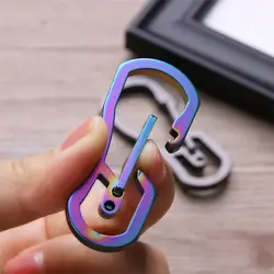 1pc Titanium Plating Carabiner Camping Clip Outdoor Tool Key Ring Clip Keychain Holder Hang Buckle Hook Carabiner Camping Clip