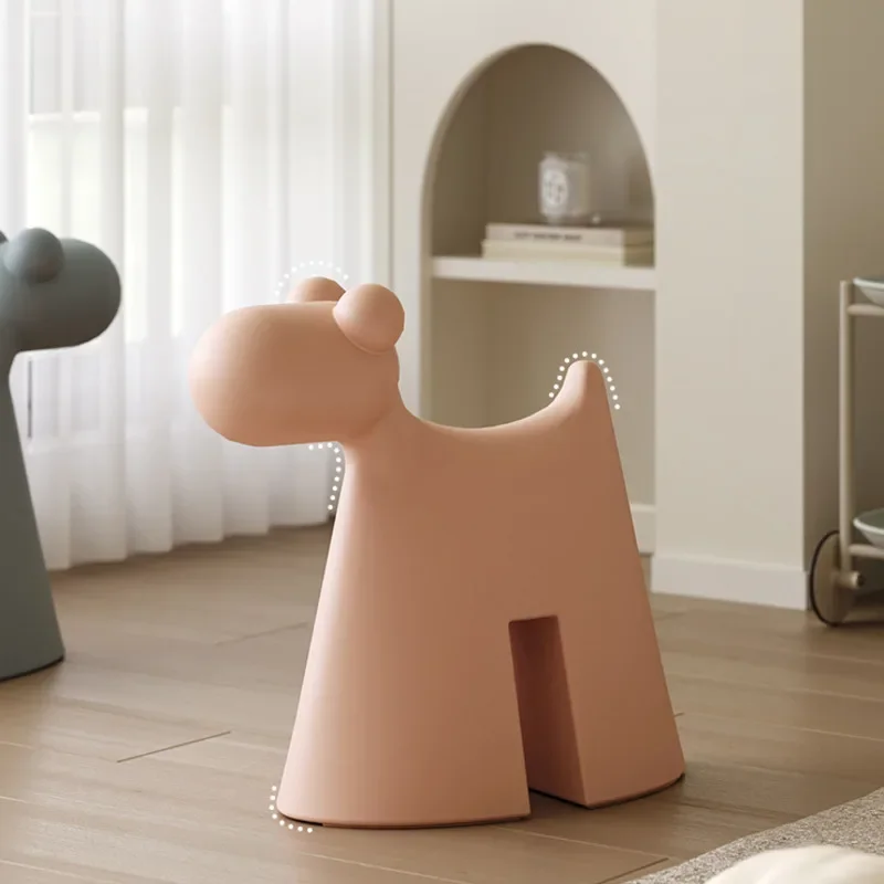 Creative Animal Low Stool for Living Room, Cartoon Children’s Chair for Bedroom and Footrest for Kids, Decorative Child Seating