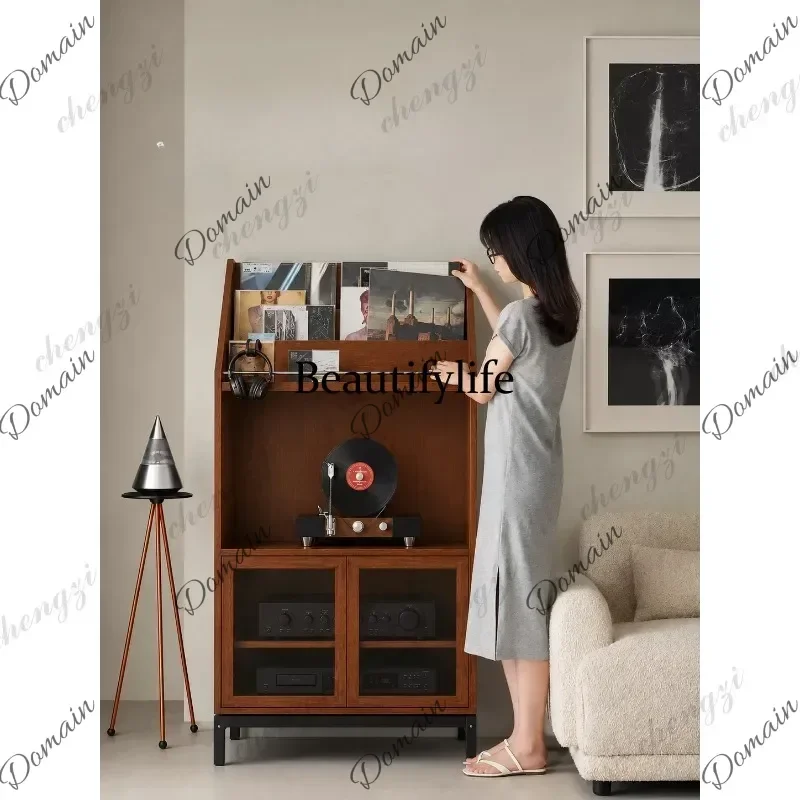 ISL Medieval retro vinyl record storage cabinet, record player cabinet, power amplifier, stereo, storage rack