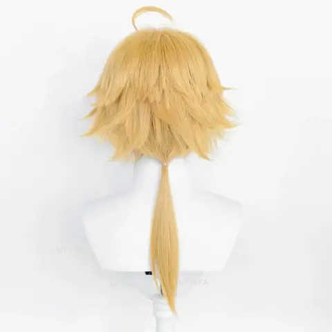 Game Genshin Impact Thoma Cosplay Peruk Tredimensionell Fluffig Design Gyllene Värmebeständig Syntetisk Peruk 10 best sales Genshin Impact-cosplay - №6