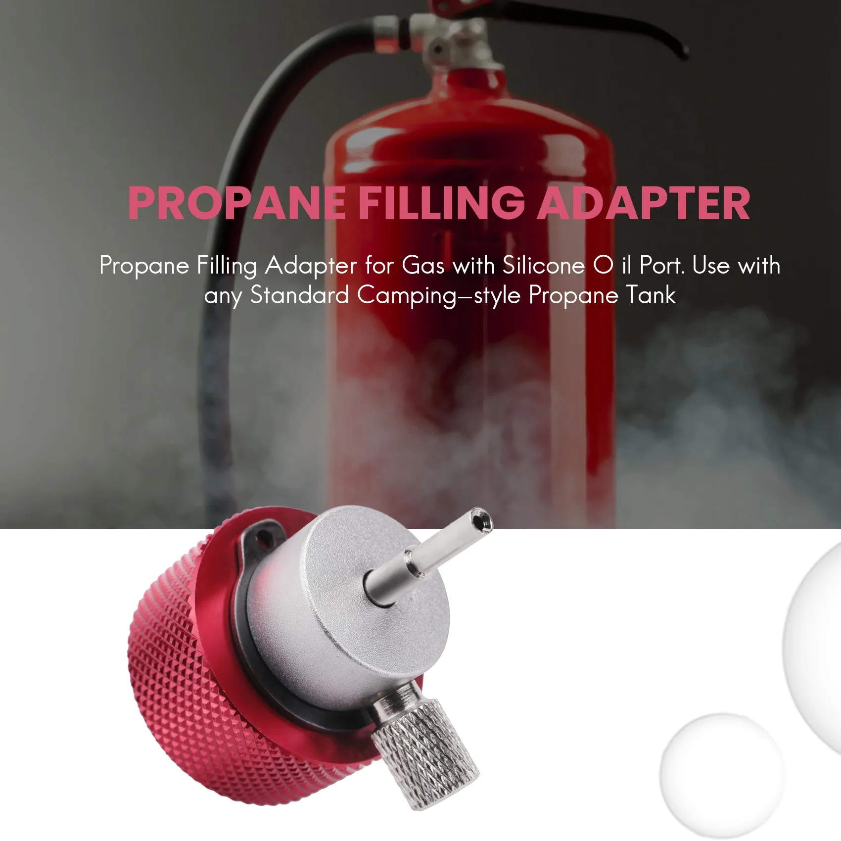 Reusable Propane Filling Adapter Paint Ball Gas Accessories for Green Gas Tank with Silica Pore Filling Adapter