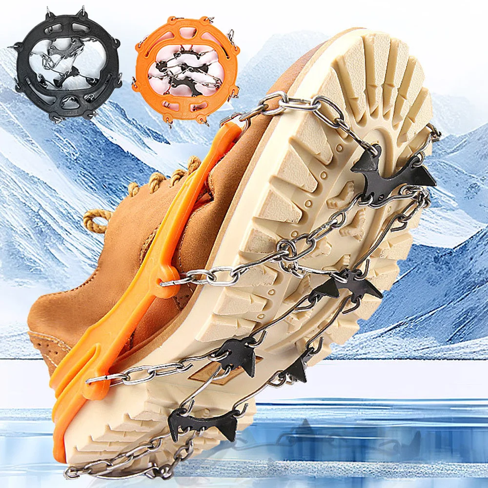 8 Teeth Snow Ice Crampons Anti Slip Shoe Spikes Boots Cover Winter Outdoor Climbing Hiking Walking Traction Accessories