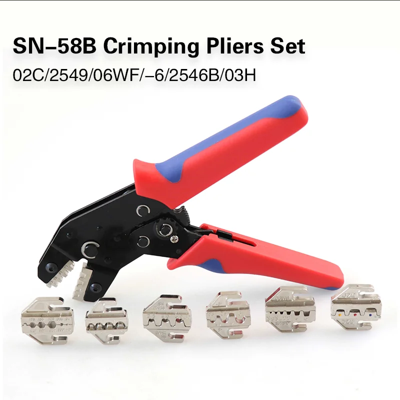 

Crimping Pliers Jaws Set SN-58B XH2.54/SM2.5/Tab 2.8/4.8/6.3/ Non-Insulated/Ferrule/Coaxial Terminals Crimper Tools 02C/2546B/-6