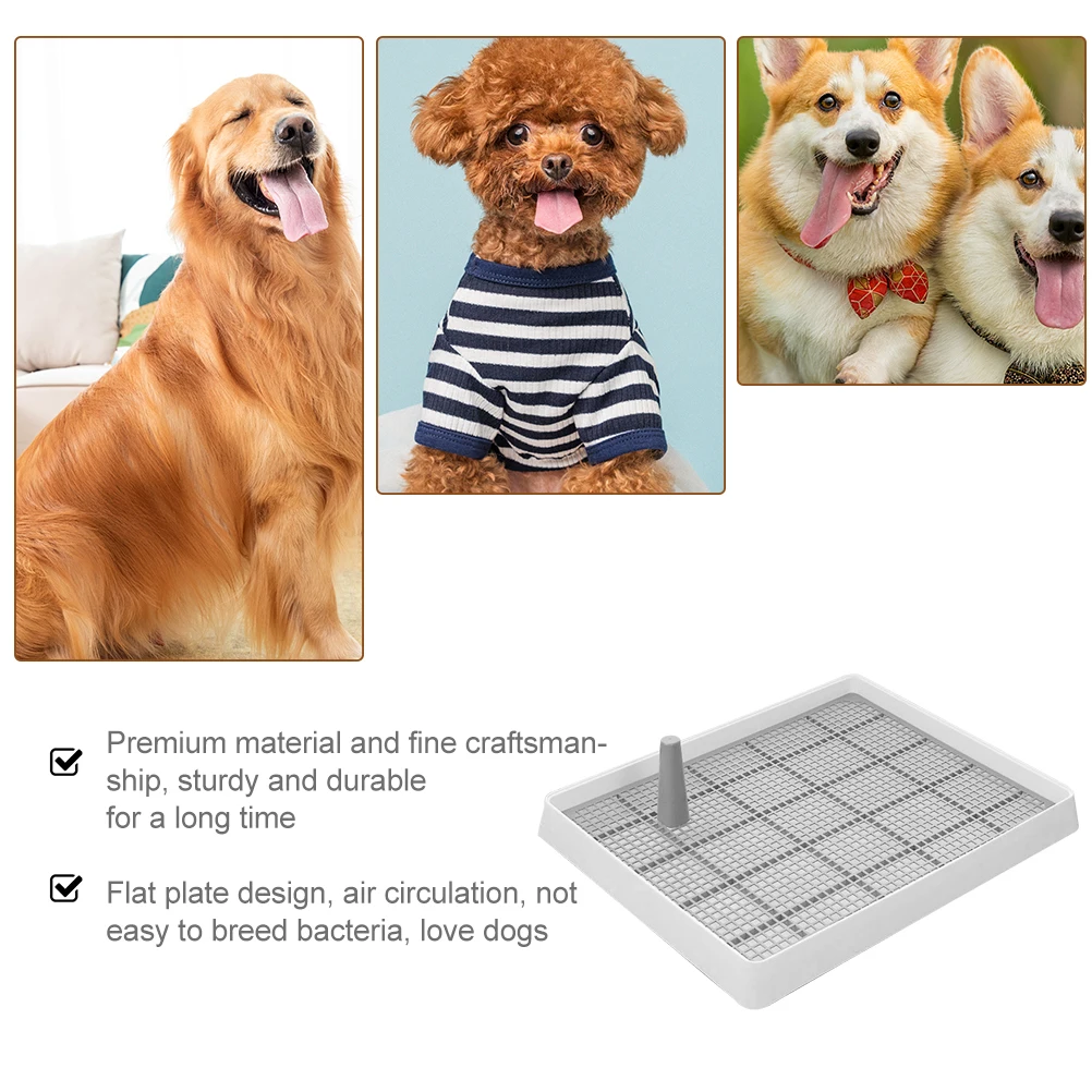 

Splashproof Dog Urine Tray Thickened Plastic Puppy Toilet Rounded Edges Indoor Pet Potty Flat Plate Air Circulation Bacteria