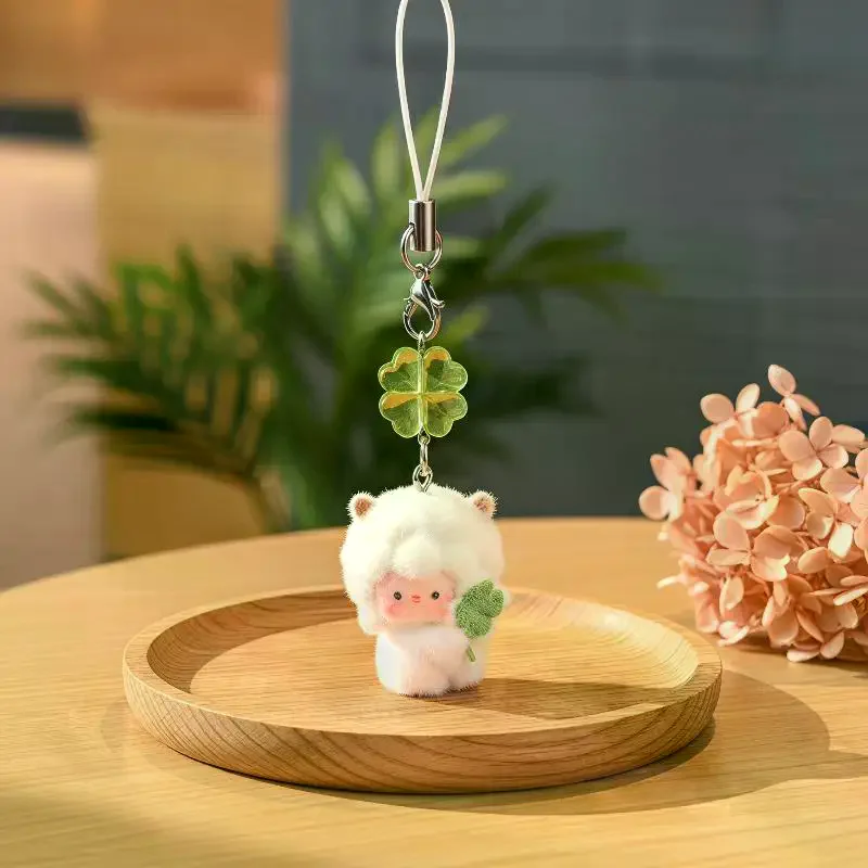 Cute Flocking Sheep Keychain For Women: Mini Lamb Doll Pendant DIY Handmade Bag Charms Phone Strap Car Gifts