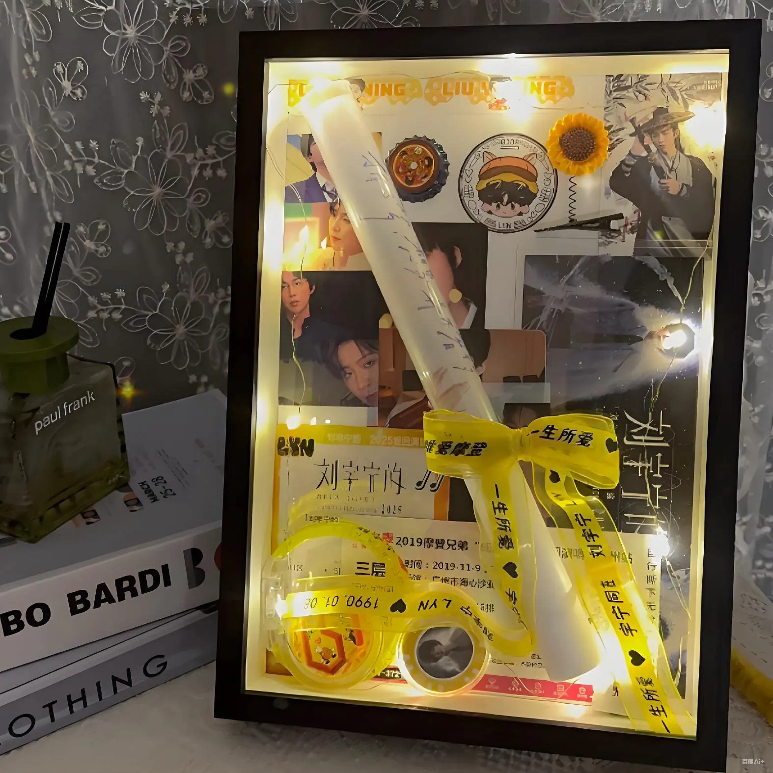Star concert glow stick storage box, star ticket peripheral commemorative frame