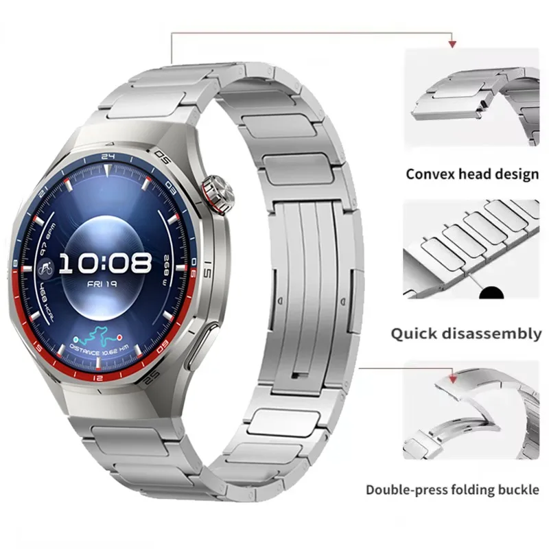 22mm Titanium Watch Strap For Huawei Watch GT6-5-3 Pro 46mm Business High-End Durable Bracelet For Huawei Watch 5 GT6-5-4-3 46mm