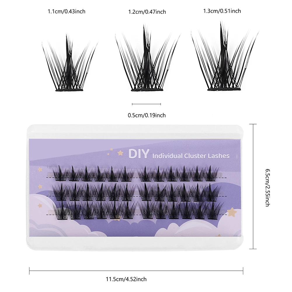 Individual Lashes 36 Clusters Soft Ribbon Segmented False Bundles Eyelashes DIY Individual Clusters Lash Extensions