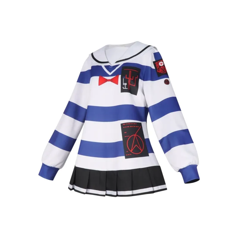 AHUND DLINE Last Defense Academy Amemiya Taibi Striped Everyday Outfit Cosplay Costume Full Set Uniform Halloween Carnival Party