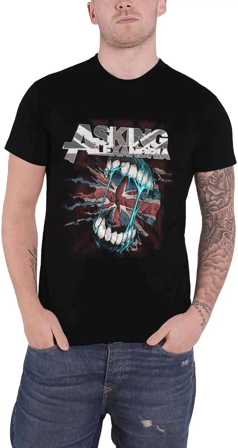 Asking Alexandria T Shirt Flag Eater Band Logo Official Mens Black