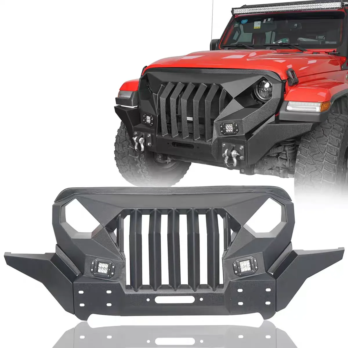 Spedking Front Bumper Grille for Jeep Wrangler JK JL JT High-Quality Replacement Part