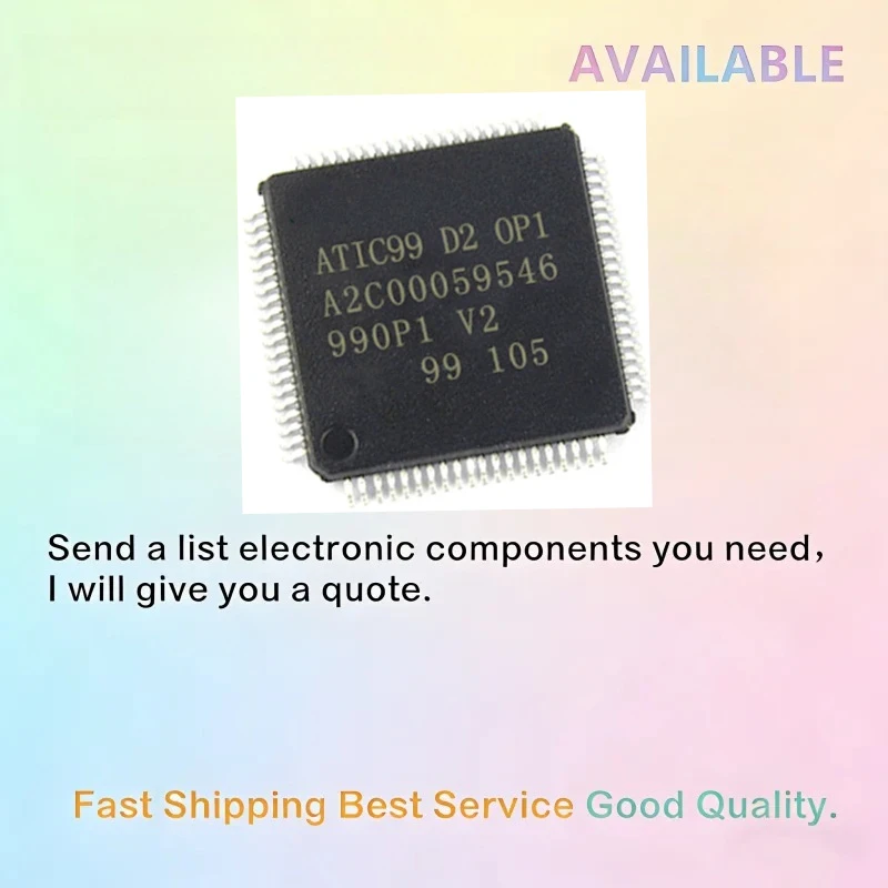 

5 шт./лот, новые и оригинальные микросхемы ATIC99 D2 OP1 A2C00059546 QFP80 ATIC99D2 для автомобилей.