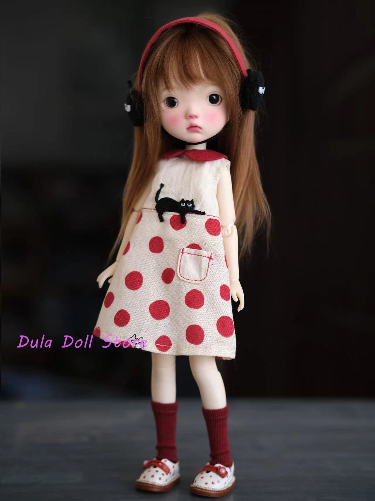 

2026 Dula Doll Clothes for Blythe Landoudou Landazz ob22 little fish body Doll PEar muffs, little black cat skirt