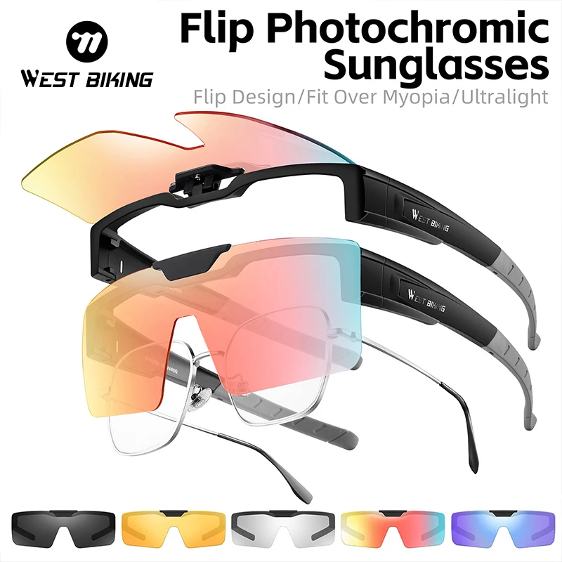 WEST BIKING Polarized Cycling Glasses MTB Driving Photochromic Men Sunglasses Women Road Bike Glasses UV400 Bicycle Equipment