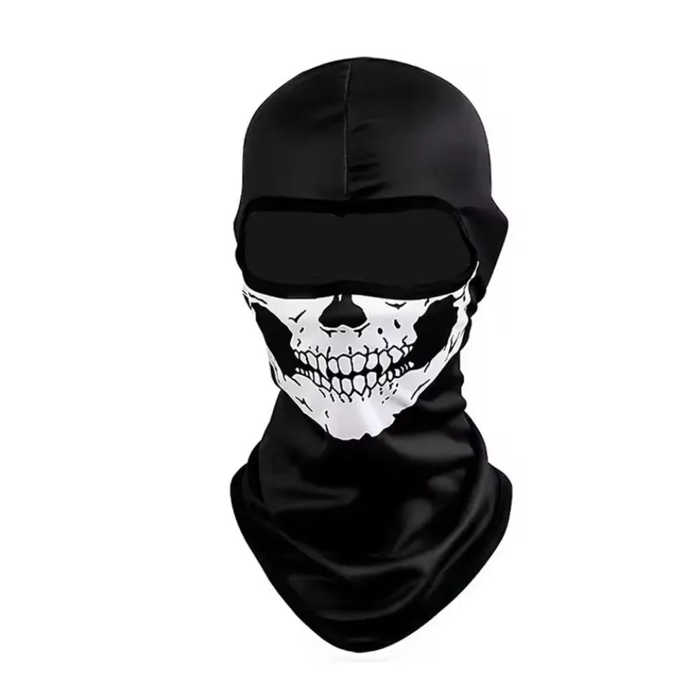 Halloween Skull Print Balaclava Cosplay Costume Ghost Full Face Bike Face Mask Outdoor Motorcycle Riding Men Hat Ski Caps view 3