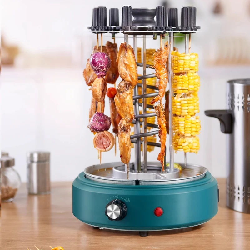 

Бездымная автоматическая вращающаяся машина для барбекю, электрический гриль для барбекю, печь для кебаба, бытовой гриль для барбекю 220 В