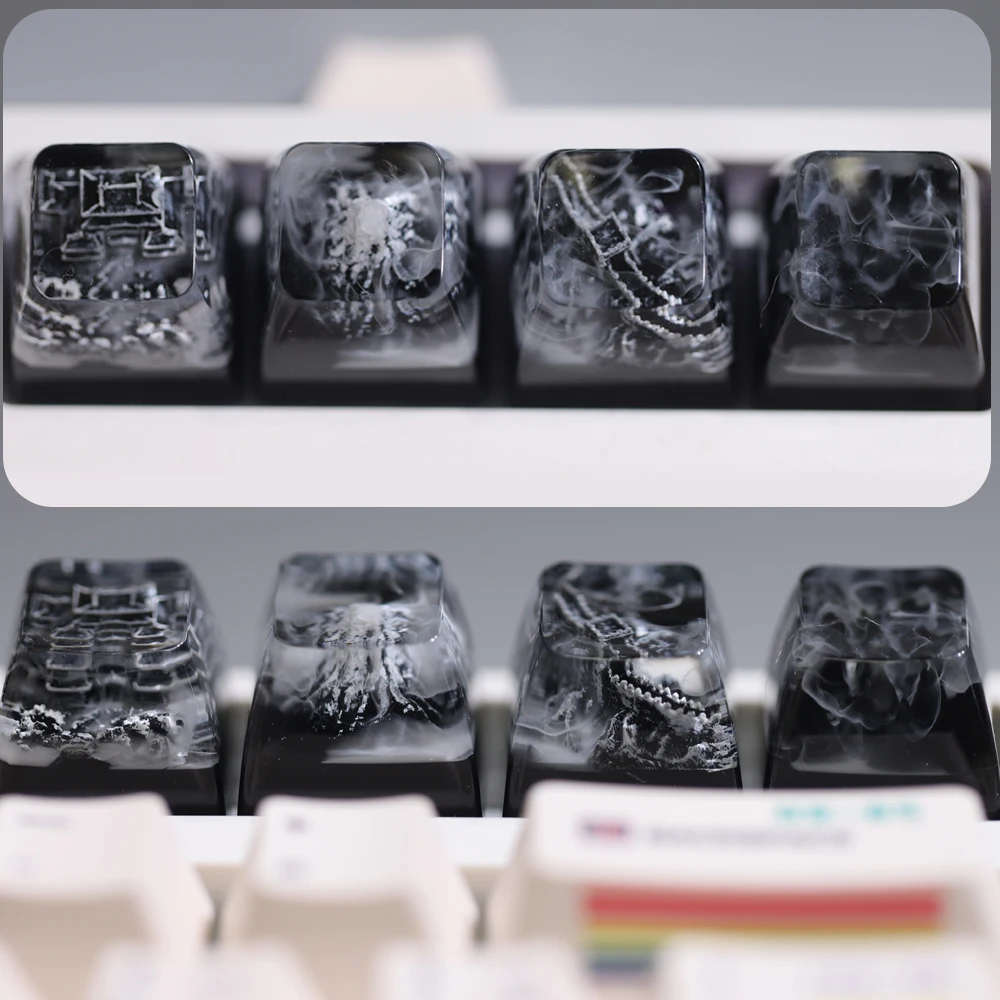 

Creative Handmade Ancient Building/Snow Mountain/Valley/Great Wall Cross Axis Mechanical Keyboard Keycap Resin Artisan Keycaps