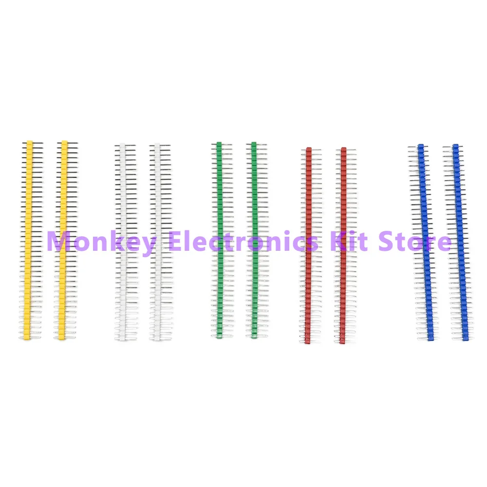 10pcs 1x40 , 40 PinSingle Row Male and Female 2.54 Breakable Pin Header PCB JST Connector Strip for arduino DIY Kit
