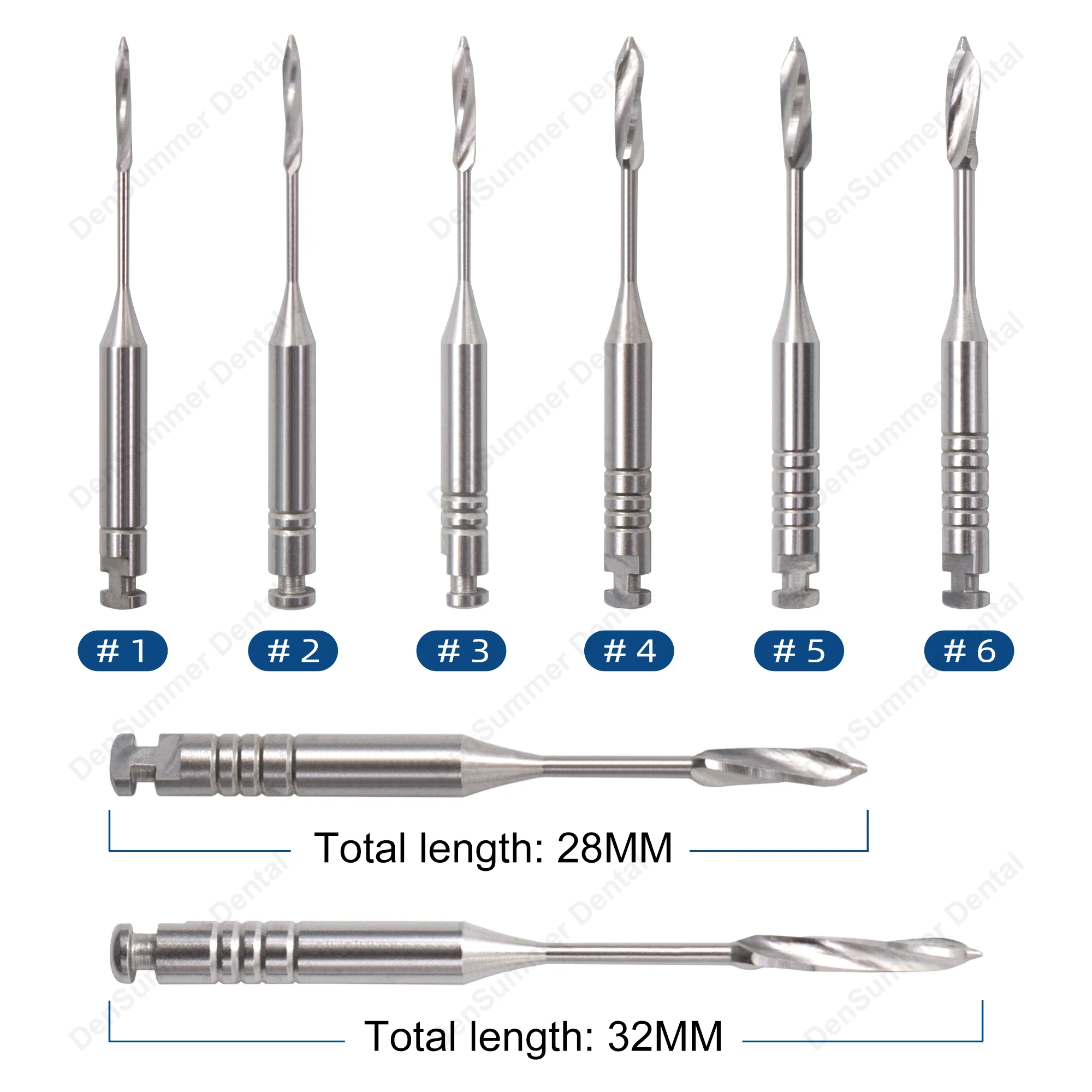 5Boxes DenSummer Peeso Drill For Root Canal Treatment Stainless Steel Endodontic Rotary Files 32mm 28mm Peeso Reamers Engine Use
