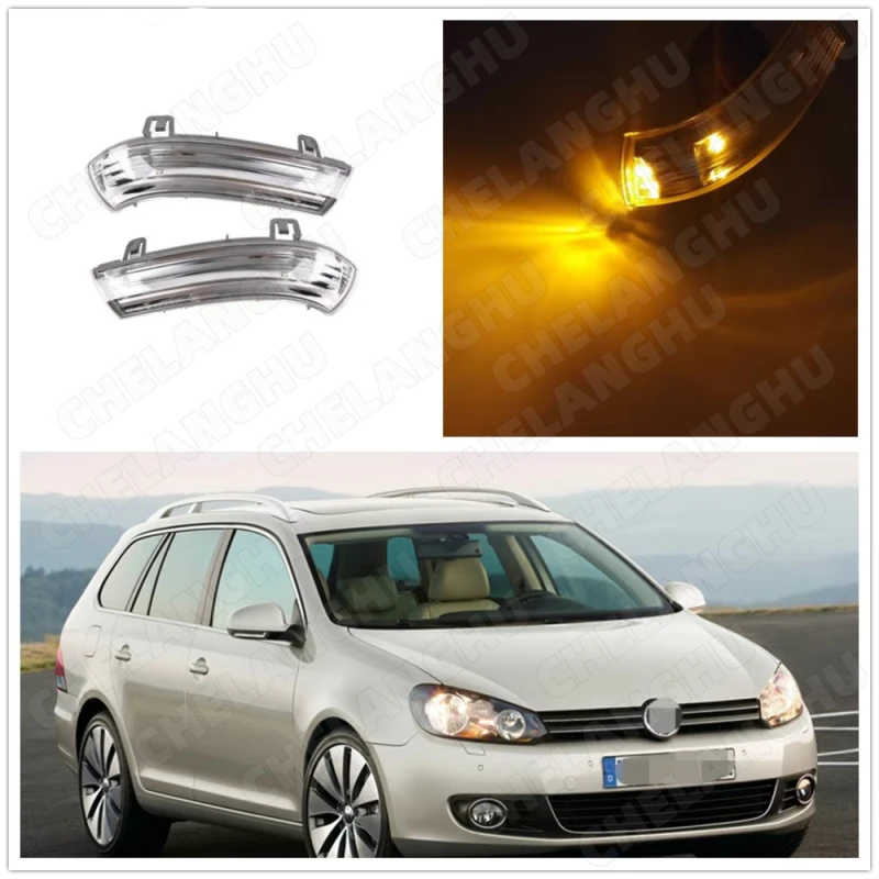 

2pcs LED Mirror Light For VW Golf 6 A6 MK6 Plus 2009 2010 2011 2012 2013 2014 Door Side LED Mirror Turn Signal Indicator Lights