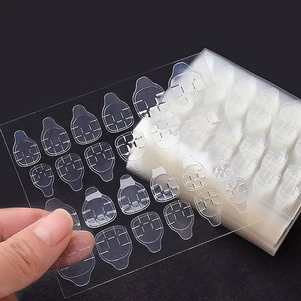 240 Pcs Transparent Press On Fake Nail Jelly Glue Double Sided Adhesive Tape Glue Sticker For Wearable False Nail Nail Tools TD1