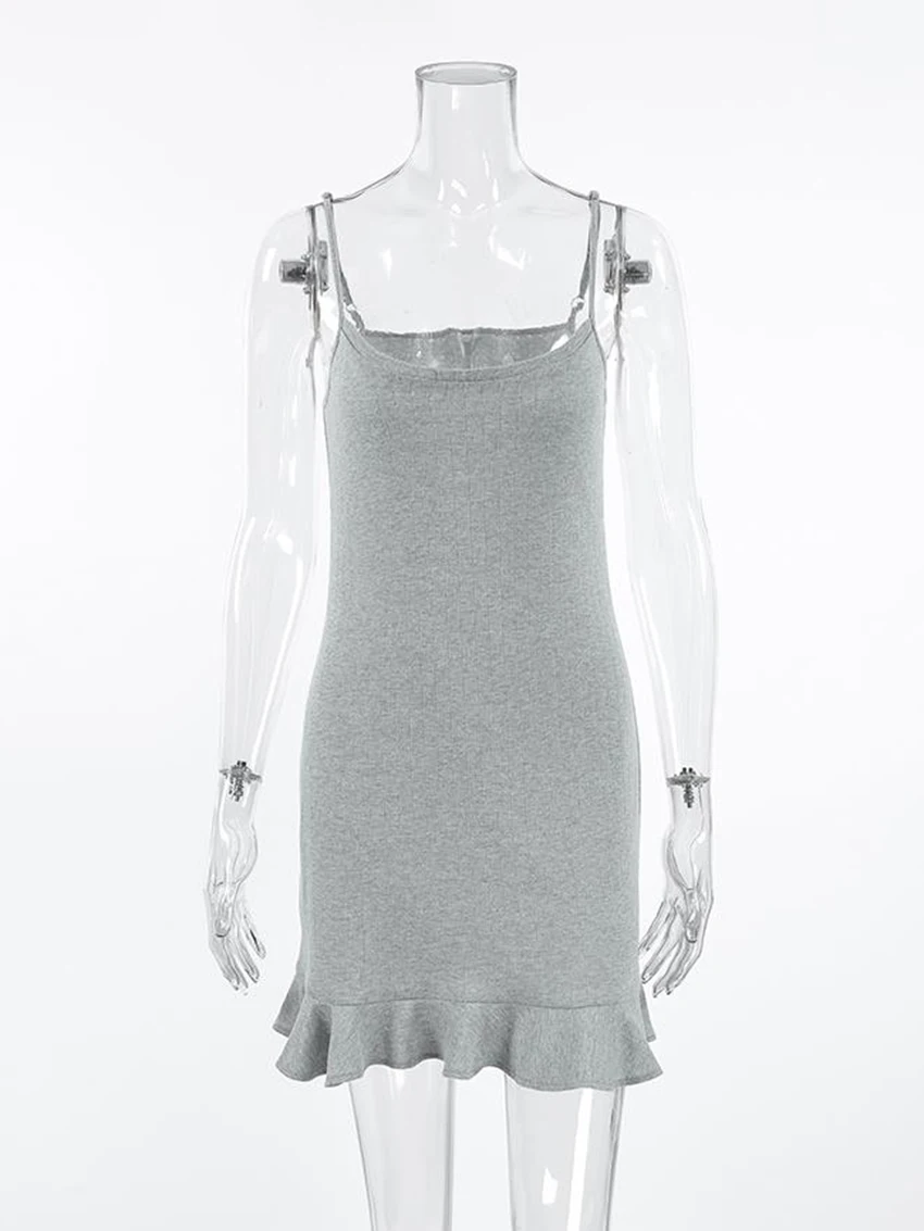 Marthaqiqi Cotton Ladies Nightgowns Sexy Spaghetti Strap Sleepwear Sleeveless Nightwear Backless Pajamas Mini Dress Home Clothes