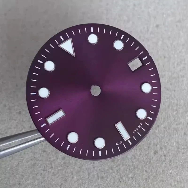 29mm Sunray Dial NH35 Luminous S Dial NH36 Marine Master Green Dial Modified Watch Accessories for Seiko NH35 NH36 Movement DIY
