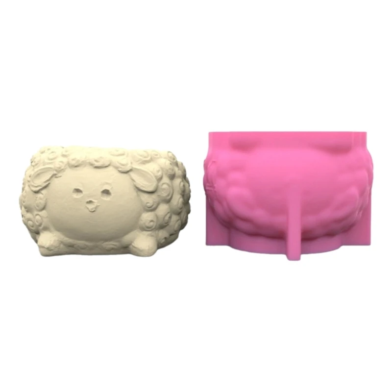 

Unique Silicone Mould 3D Flower Pots Molds Sheep Shaped Pen Holder Mold for DIY Succulent Planters Holder