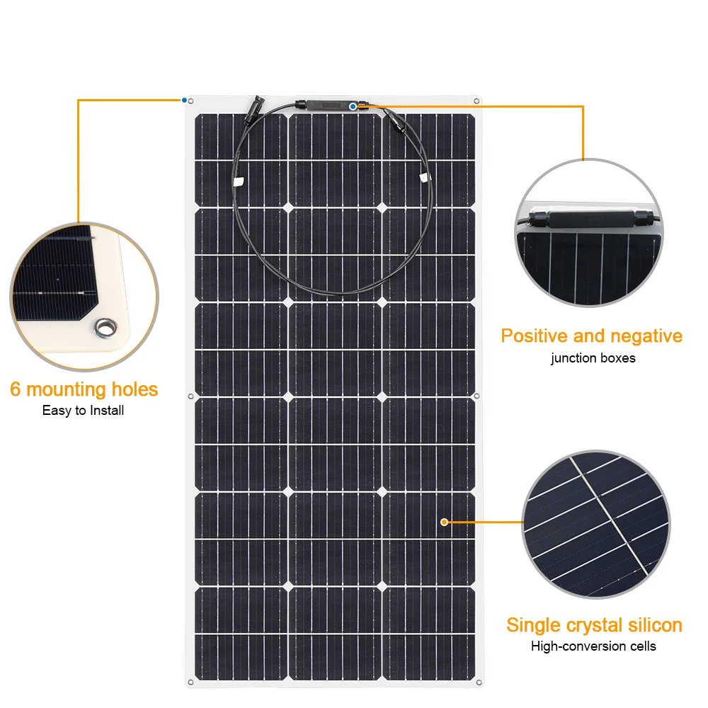 XINPUGUANG Solar Panel Complete Kit 400W , 300w , 200w ,100w flexible Solar Panel 12v 24v high efficiency battery charger module