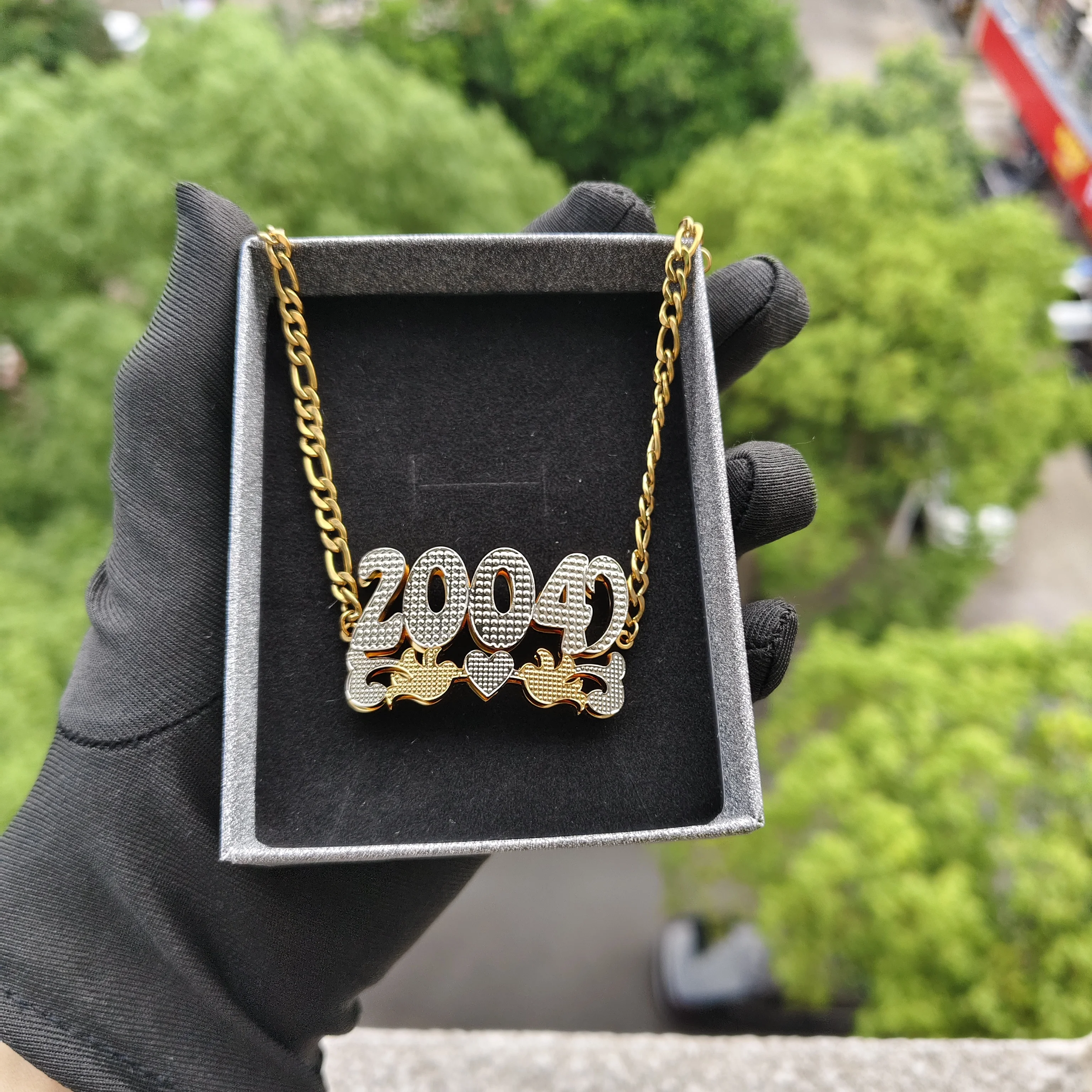 

DHQH New Customized Name Double-layer Nameplate Bracelet Personalized Letters 3D Nameplate Bracelet Christmas Gift For Her/Him