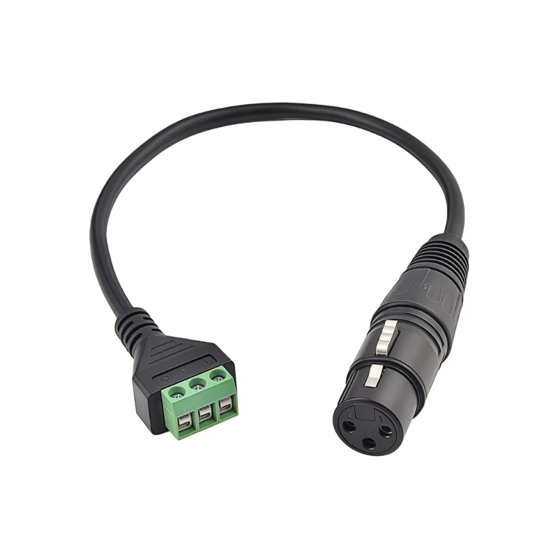 U55C XLR Female Connector To 3 Pin Screw Terminal Cable XLR Audios Cable 30Cm Length for Microphone Mixer