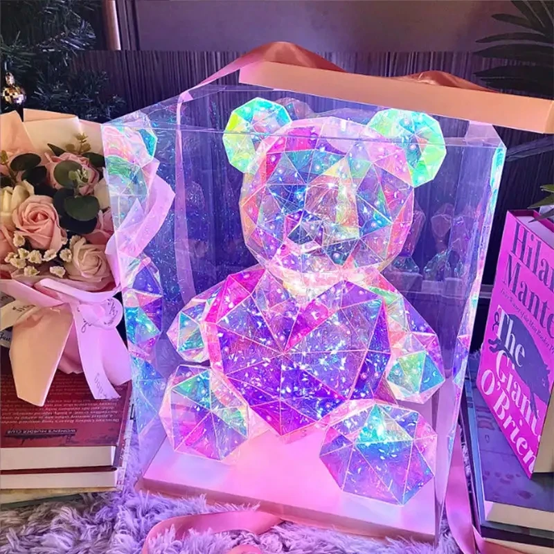 Cartoon Glowing Teddy Bear Doll LED Colorful Bear Lamp Party Home Decor Fantasy Romantic Girlfriend Birthday Valentine's Gifts