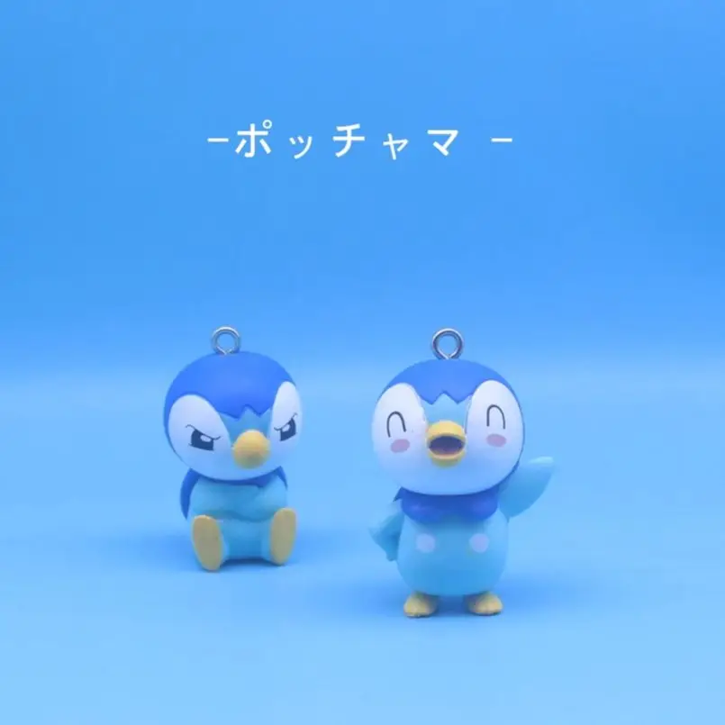 Japan  Pokemon Figures  Keychain  Cute Kawaii   Pikachu Piplup goods Mew gosanke ball Models Anime Gift Toys