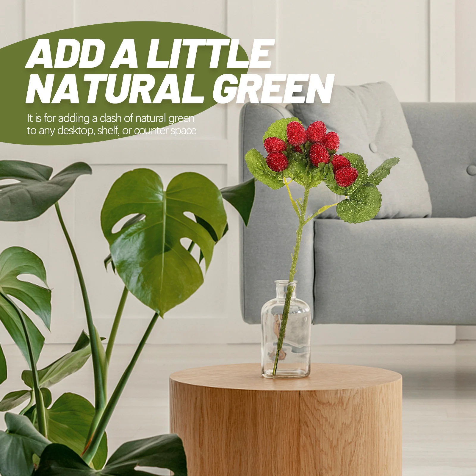 

2Set Artificial Bayberry Fruits Bouquet Red Plastic Flowers Realistic Home Desktop Decoration Photo Props Living Room Office