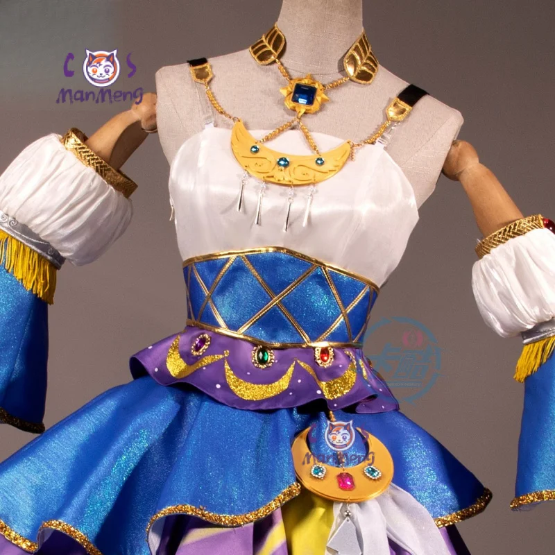 

Aikatsu！Kanzaki Mitsuki beauty moon Cosplay costume Waist Cover Dress Hair Crown Earrings Set Halloween Sweet Lolita Uniform