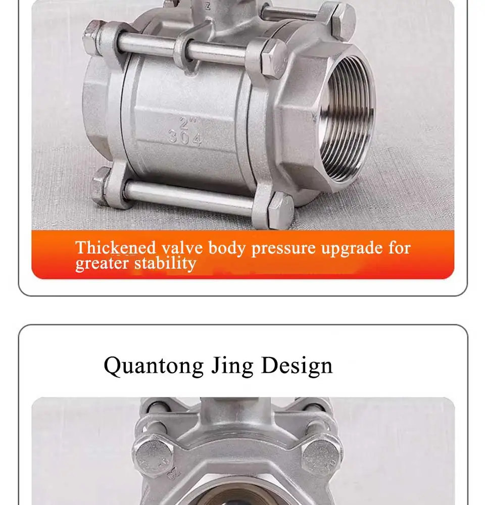 Magnetventil DN8 DN10 DN15 DN20 DN25 DN32 DN40 DN50 Three Piece Pneumatic Ball Valve Q611F-16P With High Platform 304 Double Acting Pneumatik — Detail 4