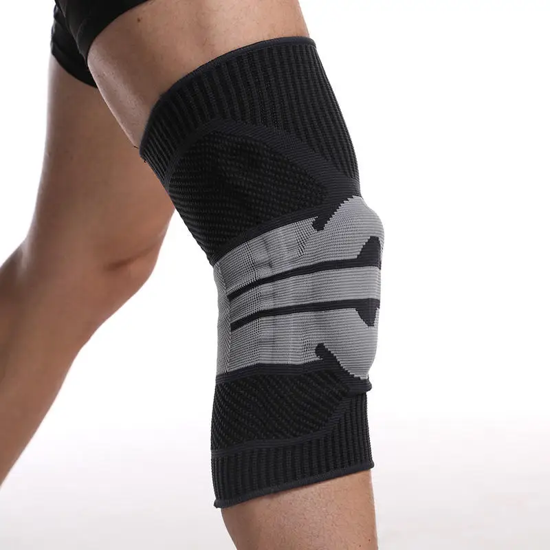 

Sports Knee Support Knitted Breathable Silicone Spring Compression Sleeve for Hiking Basketball Football Running Tennis Cycling