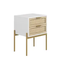 Nightstand, Accent Bedside End Side Table with Storage Drawer, and Mid-Century Modern Legs for Living Room or Bedroom