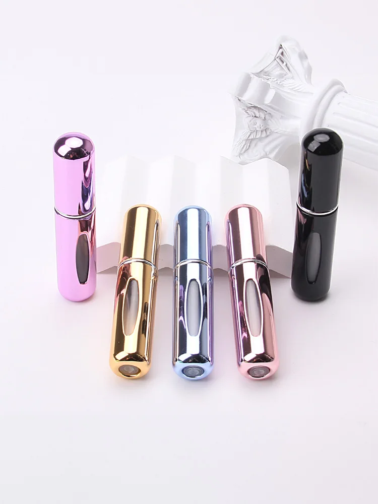 5Pcs Mini Easy Fill Refillable Travel Perfume Atomizer Pump Spray Pocket Bottle 0.169oz