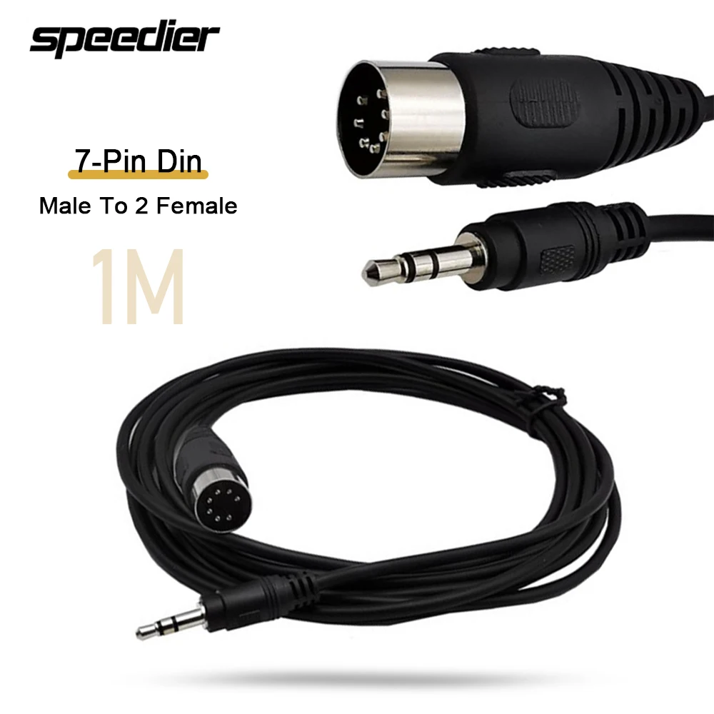 7-Pin Din Male To DC 3.5mm 1/8in Stereo Male Computer TV mobile phone MP3 Audio Video Cable DIN7P 1m