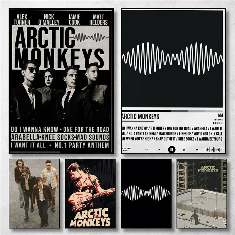 

Vintage Arctic Monkeys Rock Band Music Cover Series Art Poster Canvas Painting Wall Print Living Room Home Decor