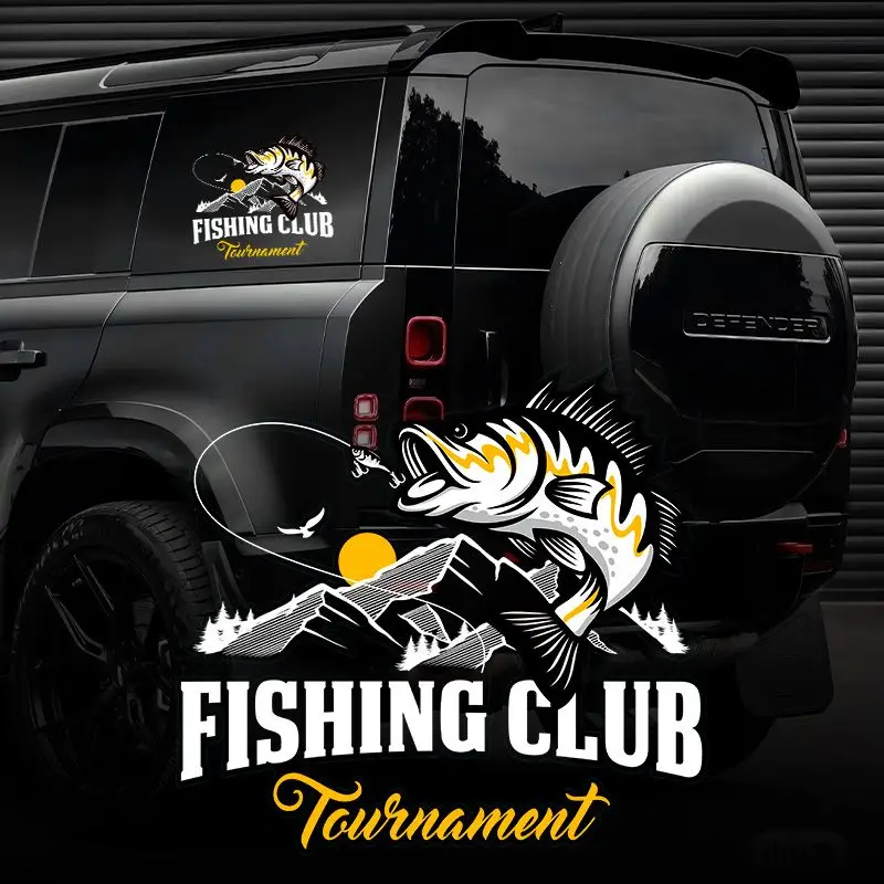 

Наклейка на автомобиль для рыбалки, наклейка на боковое заднее окно автомобиля, стекло, персонализированная креативная наклейка на рыболовную коробку, водонепроницаемая декоративная наклейка